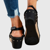 Women's Open-Toe Slip-On Platform Wedge Sandals