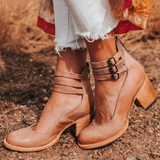 Women's Cut-Out Block Heel Buckle Sandals