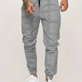 Men's Plaid Drawstring Jogger Pants
