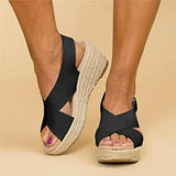Women's Crisscross Espadrille Wedge Platform Sandals