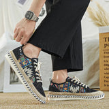 Men's Ethnic Pattern Canvas Casual Sneakers