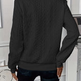 Cable Knit Zip Neck Pullover Sweater