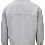 Men's Relaxed-Fit Collared Utility Jacket with Pockets