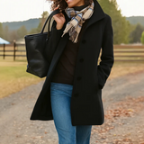 Women's Longline Button-Front Wool Coat