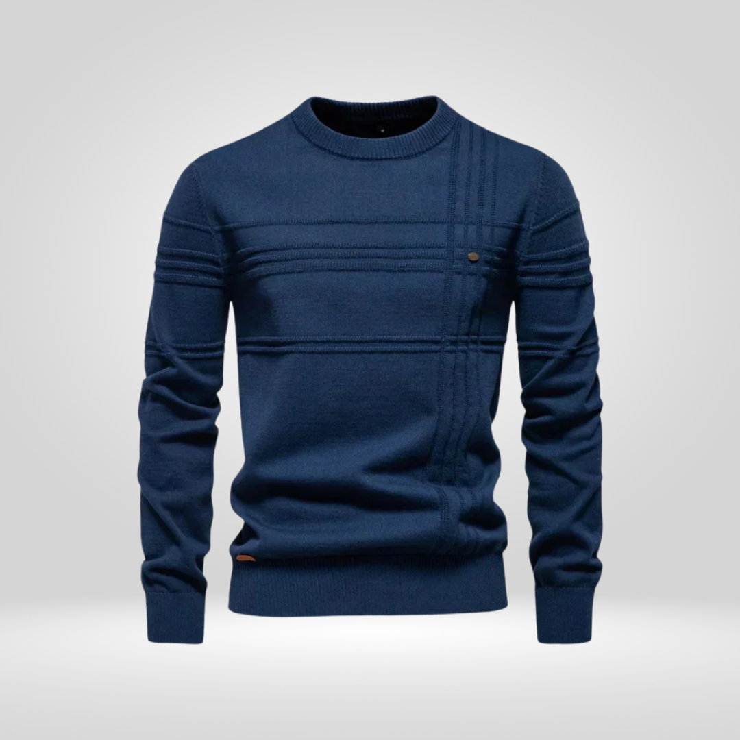 Men's Slim Fit Knitted Cotton Blend Sweater