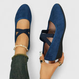 Women's Crossover Strap Low Wedge Sandals