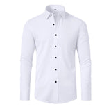 Men's Fitted Long Sleeve Point Collar Shirt