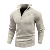 Men's Textured Half Zip Knit Sweater