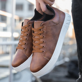 Men's Leather Lace Up Casual Sneakers