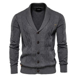 Men's Shawl Collar Button Knit Cardigan