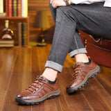 Men's Leather Lace-Up Casual Shoes