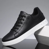 Men's Leather Lace-Up Casual Sneakers