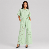 Women's Floral Lace Two-Piece Wide-Leg Pants Set