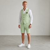Men's Elegant Green Linen Spring Shorts