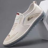 Men's Perforated Leather Slip-On Loafers