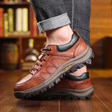 Men's Leather Lace-Up Casual Shoes