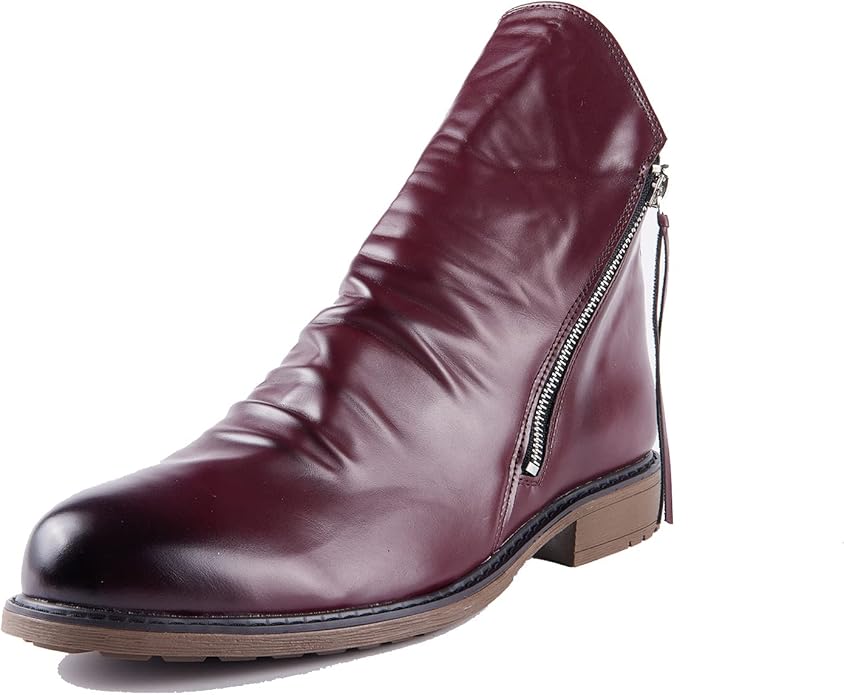 Men's Side Zip Leather Ankle Boots