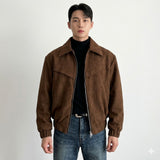Men's Suede Zip Front Jacket
