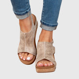 Women's Open-Toe Slip-On Platform Wedge Sandals