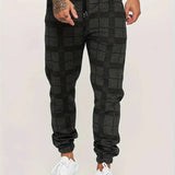 Men's Plaid Drawstring Jogger Pants