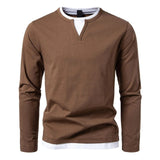 Men's Layered Crew Neck Knit Sweater