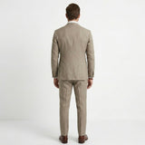 Men's Elegant Green Linen Spring Slim Fit Two Piece Set