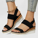 Women's Elastic Strap Cushioned Slip-On Sandals