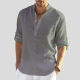 Men's Linen Henley Shirt