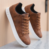 Men's Leather Lace Up Casual Sneakers