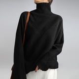Women's Textured Knit Cashmere Turtleneck Sweater