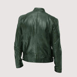 Men's Faux Leather Bomber Jacket