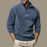 Men's Half-Zip Stand-Collar Fleece Sweater