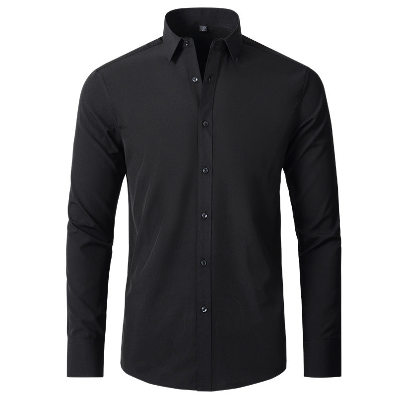Men's Fitted Long Sleeve Point Collar Shirt