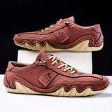 Men's Leather Casual Walking Sneakers