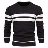 Men's Striped Crew Neck Knit Sweater