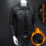 Men's Faux Leather Zip Front Jacket