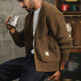 Men's Ribbed Knit Button Cardigan