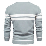 Men's Striped Crew Neck Knit Sweater