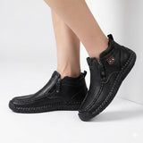 Men's Leather Side Zip Casual Boots