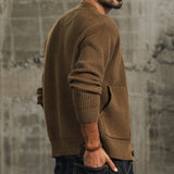 Men's Ribbed Knit Button Cardigan