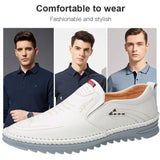 Men's Perforated Leather Slip-On Loafers