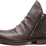 Men's Side Zip Leather Ankle Boots