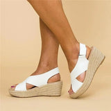 Women's Crisscross Espadrille Wedge Platform Sandals