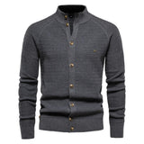 Men's Stand Collar Button Knit Cardigan