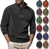 Men's Half-Zip Stand-Collar Fleece Sweater