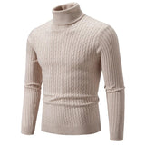 Men's Ribbed Turtleneck Knit Sweater