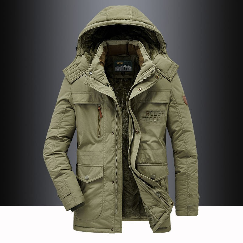 Men's Hooded Water-Resistant Lined Winter Parka