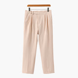 Men's High Waist Straight Leg Dress Trousers