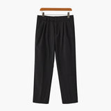 Men's High Waist Straight Leg Dress Trousers
