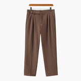 Men's High Waist Straight Leg Dress Trousers